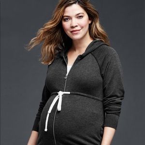 Gap Maternity Zip Hoodie (black drawstrings)